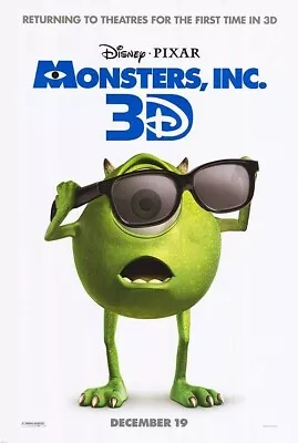 MONSTERS INC 2012 27x40 ORIGINAL D/S MOVIE POSTER • $15.50