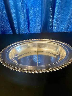 VTG Crescent Silver - Quadruple  Plate Oval Divided Serving Dish Candy Nuts • $34