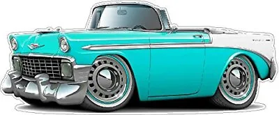 Cartoon Cars Wall Decal Compatible With 1956 Chevy Belair Convertible 265 283 • $25.99