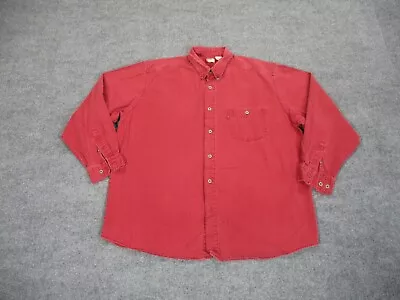 VINTAGE Levis Shirt Mens Extra Large Metal Button Red Tab Denim Work Distressed • $39.94