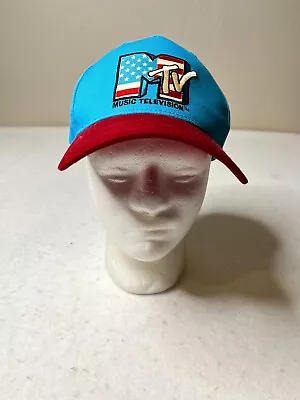 MTV Hat Strapback Blue Red Music Television Throwback 80s 90s Powerder Blue • $11.99