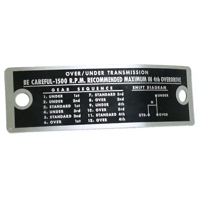 Sherman Transmission Instruction Plate -Fits  Ford  Tractor • $26