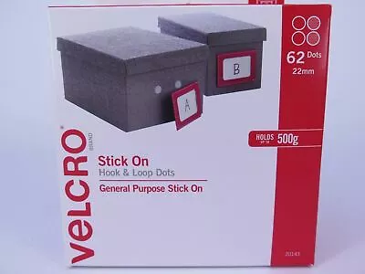 VELCRO 22mm Hook & Loop Dots White 62 Box V20143 • $33.32