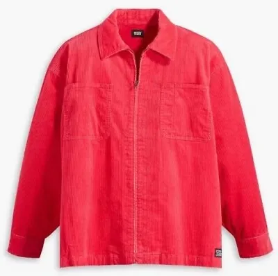 Levi’s Skate Corduroy Full Zip Jacket Mens Size-XXLarge Raspberry Red • $49.99