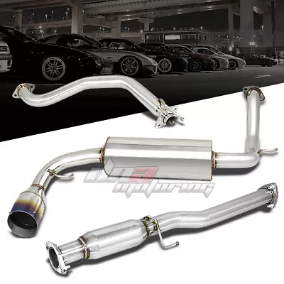 4.5 Burnt Muffler Tip Stainless Exhaust Catback System For 88-91 Honda Crx Ed8/9 • $163.99