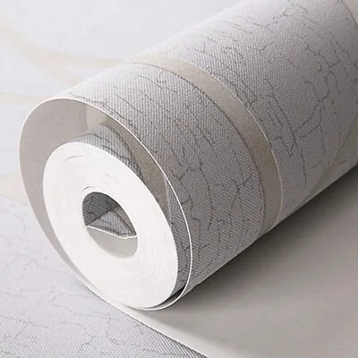 Sliver Grey 3D Damask Wave Wallpaper Roll Home Decor Silver Grey Wall Paper Roll • £7.95