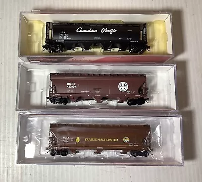 3 Intermountain Prairie Malt BNSF Canadian Pacific Hoppers N Scale New In Box! • $65