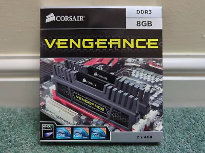 Corsair Vengeance 8GB (2x4GB) 1600 MHz DDR3-1600 PC3-12800U RAM CMZ8GX3M2A1600C9 • £10.99
