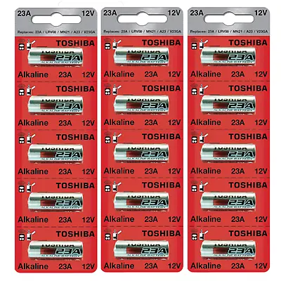 Toshiba A23 Battery 12Volt 23AE 21/23 GP23 23A 23GA MN21 (15 Batteries) • $12.49