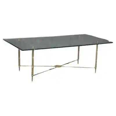Fantastic Bronze And Thick Glass Directoire Maison Jansen Style Coffee Table • $1995