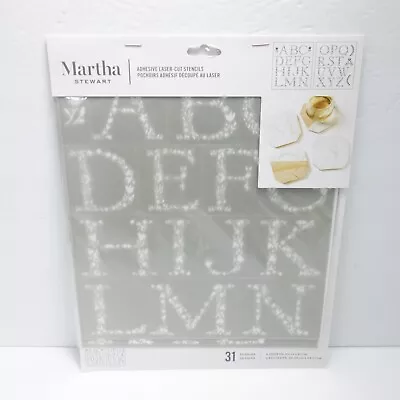 Martha Stewart Crafts Alphabet Stencils Laser Cut Adhesive 2 Sheets Floral NEW • $8.99