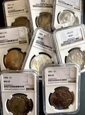 MS63 MORGAN SILVER DOLLARS Lot PCGS NGC 1878-1904 O S P Mints 1x Coin Random • $85.99