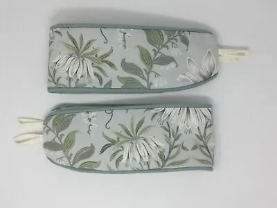 New Laura Ashley Parterre Sage Handmade Pair Of Curtain Tie Backs Piped Green • £21.99