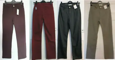 M&S PER UNA ROMA RISE Straight Leg SOFT TOUCH Cotton Rich Jeans _Various Colours • £9.99