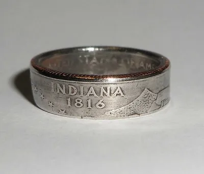  Sealed  INDIANA US STATE QUARTER Handmade Coin Ring Or Pendant Size 4-14 • $14.99