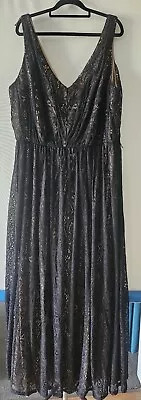 City Chic Black Lace Nude Lining Maxi Dress Size 18 M • $25