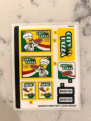 LEGO STICKER SHEET For 60150 Pizza Van New & Genuine! • $9.89