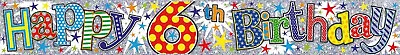 £1.99 • Buy 6th Birthday Boy Multi Banner/ Age 6 Boy Foil Multi Colour Party Decoration (SE)