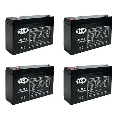 4x KIDS RIDE ON 6 Volt 10AH-20HR Rechargeable Sealed Lead Acid Battery • $107.96