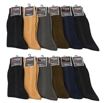 Men's Dress Socks 6 Pairs Lot Ribbed Crew Style Casual Fashion Size 9-11 10-13 • $11.85
