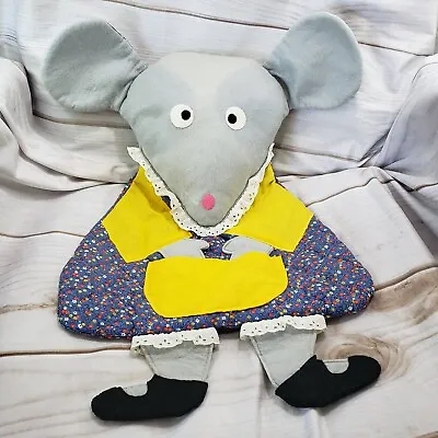 Vintage Felt Mouse Quilted Laundry Clothespin Bag Sewing Handmade 21 Inch • $22.03