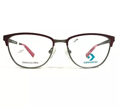 Converse K201 PINK Girls Eyeglasses Frames Grey Round Cat Eye Full Rim 46-14-125 • $19.99