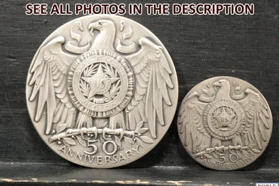 $53 • Buy NobleSpirit No Reserve (CO) 1969 US 50th .999 Fine Silver Medals 1.2oz And 5oz