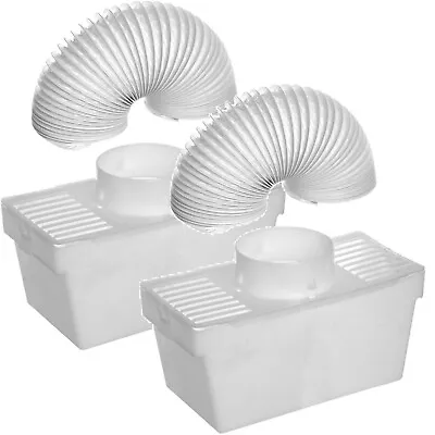 2 X White Knight Universal Tumble Dryer Indoor Condenser Vent Kit Box With Hose • £13.79