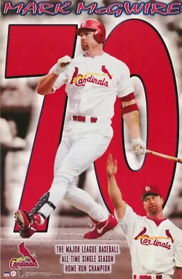 1998 STARLINE CARDINALS MARK McGWIRE HR RECORD 70 POSTER NEW 22X34 FREE SHIPPING • $12.99