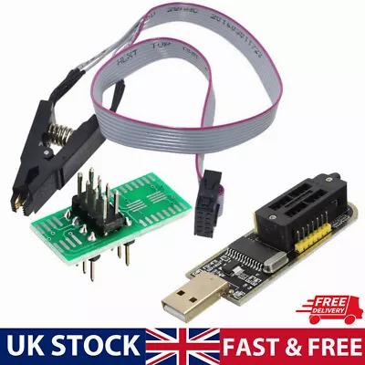 CH341A BIOS USB Programmer Flasher Writer 24 25 Series EEPROM SOP Clip Adapter • £11.89