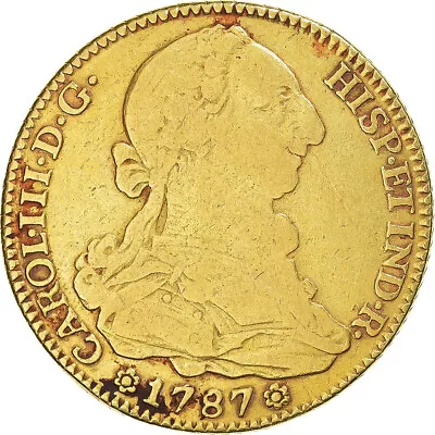 [#1069201] Coin Spain Charles III 4 Escudos 1787 Seville VF Gold KM:418. • $1820