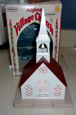 $8.25 • Buy Vintage Regency Alpine Village Light Up Plastic Church Christmas Kitsch