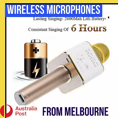 Q9 Microphone Samsung Android Speaker Wireless Bluetooth 4.0 KTV Karaoke AU SELL • $29.99