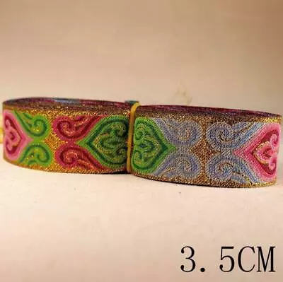 5/10 Yards Vintage Jacquard Ribbon Trim Woven Border Lace Grosgrain DIY Crafts • $15.82