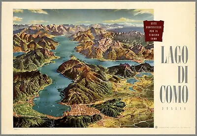 Home Wall Art Print - Vintage Map Poster- LAKE COMO ITALY ITALIA -A4A3A2A1A0 • £5.99