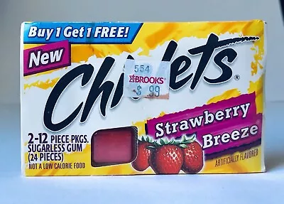 Vintage 2003 Adams CHICLETS Gum 2-Pack SEALED Candy Container 4” STRAWBERRY • $24