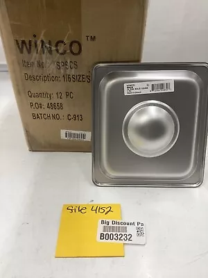 Box Of 12 Winco SPSCS 1/6 Size Solid Stainless Steel Steam Table Pan Cover NSF • $51.18