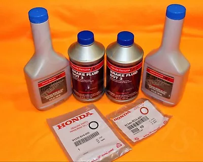 GENUINE HONDA Power Steering Pump Oil Fluid & Brake Fluid & O-RINGS 6 PC SET OEM • $34.95