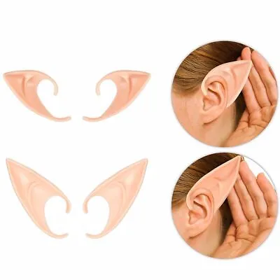£5.35 • Buy 2 Pairs Elf Ears Rubber Latex Prosthetic Tips Angel Pixie Fairy Cosplay Party