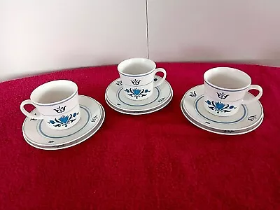 Vintage Noritake Progression China   Blue Haven   9004 Cup Saucer And Plate  X 3 • $27