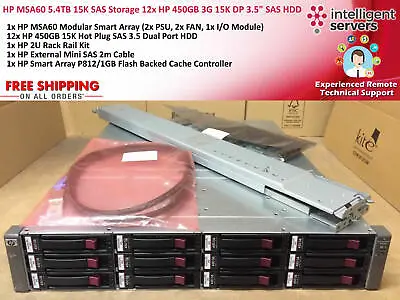 £655 • Buy HP MSA60 5.4TB 15K SAS Storage 12x HP 450GB 3G 15K DP 3.5  SAS HDD 418408-B21