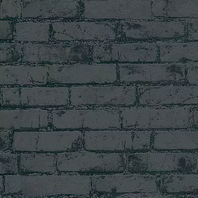 Black And Charcoal Brick Look Wallpaper - Industrial / French - 10M - NEW • $125