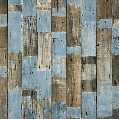 Lino Flooring Blue Distressed Wood Weathered Oak Flooring Bathroom Kitchen Vinyl • £59.96