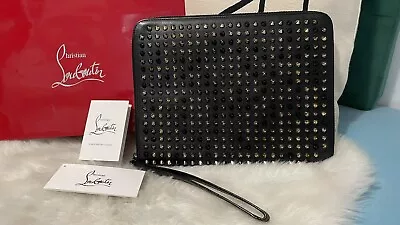 CHRISTIAN LOUBOUTIN Spike Studs Leather Zip Around IPad Case • £250