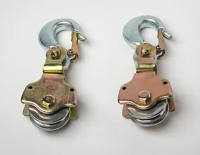 2xWire Rope Pulley Block 2Ton Swivel Eye Hoist Hook Snatch Block Sheive Anodized • $27.99