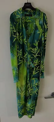Versace Green Leaf Dress Size 42 • $1250