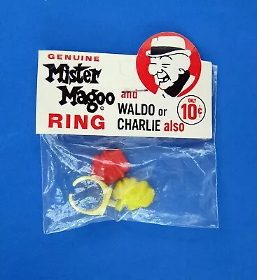 Mr MISTER MAGOO AND WALDO OR CHARLIE TOY RING**UNOPENED**COMPLETE**1960s**RARE** • $19.95