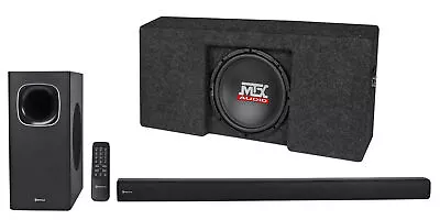 10  MTX Subwoofer+Sub Box Enclosure For 2009-15 Ford F-150 SuperCrew Cab+ROCKBAR • $479.95