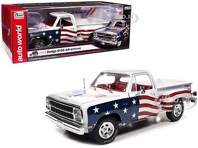 1980 Dodge D150 Adventurer Pickup American Flag 1/18 Diecast By Auto World Aw310 • $99.99