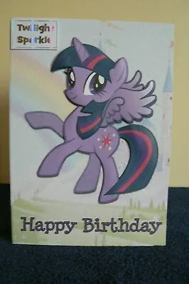 A Handmade Approx A5 Size Twilight Sparkle My Little Pony Birthday Card • £1.75